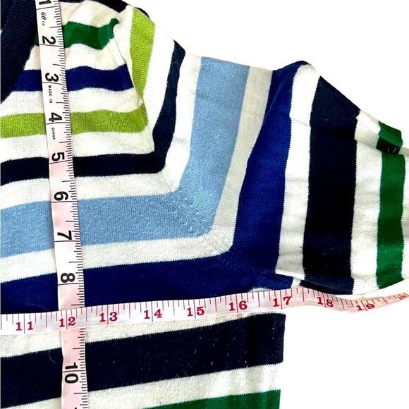 Banana Republic Striped Button Front Crewneck Cardigan Medium - Picture 8 of 13